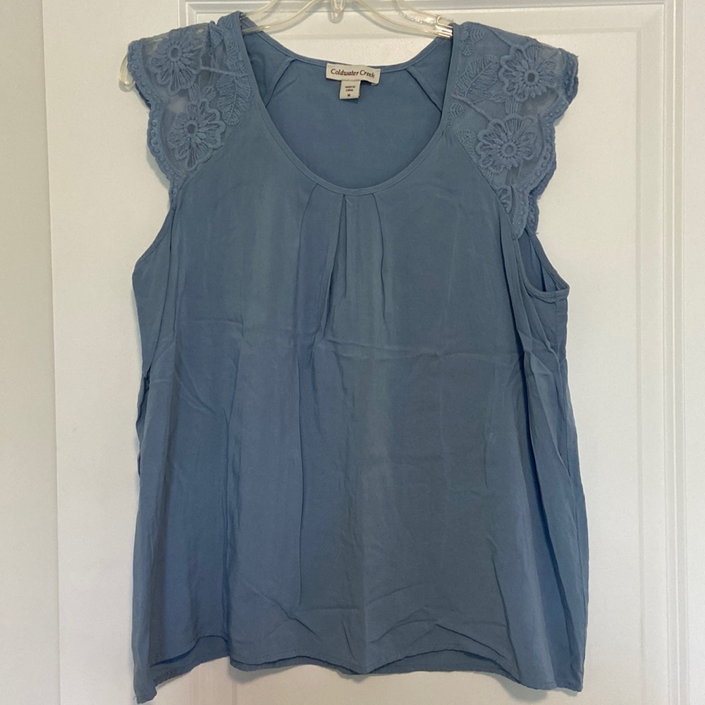 Light Blue Cap Sleeve Top
